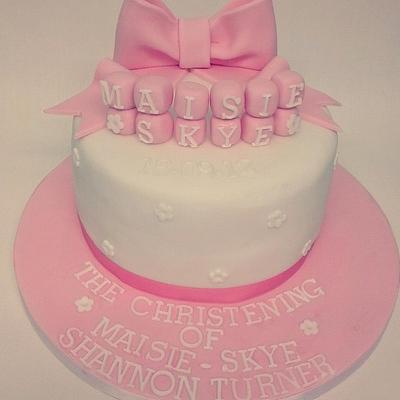 girly christening - Cake by amy