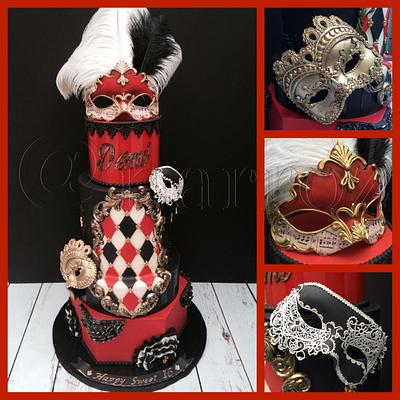 Masquerade sweet 16 - Cake by Natasha Rice Cakes 