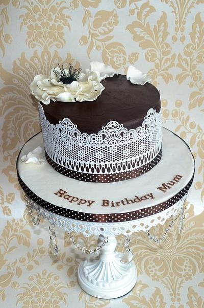 Chocolate and lace - Cake by Karen Keaney