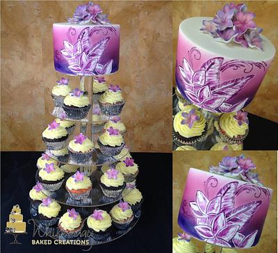 Frangipani Cupcake Tower - Cake by Whitsunday Baked Creations - Deb Smith