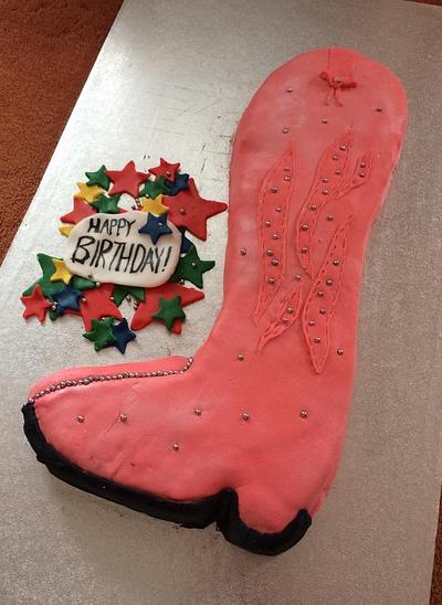 Line Dancing Cowgirl Boot! - Cake by Woody's Bakes