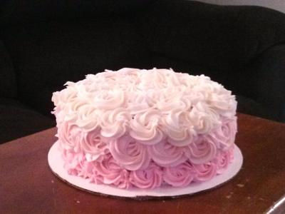 Ombre Rose Cake - Cake by Sharon Cooper