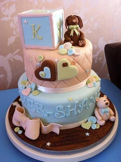 Bears, blocks, bows and bunnies! - Cake by Mrs BouCake