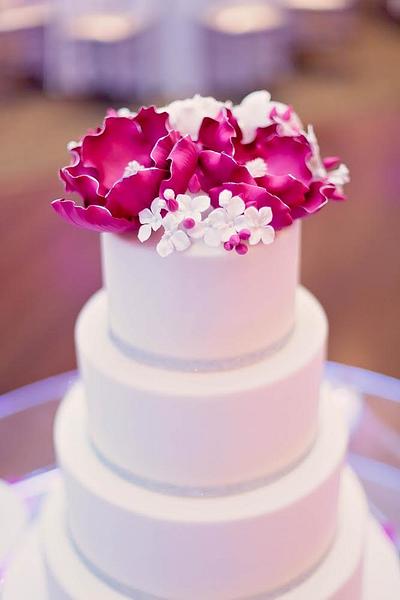 {Magenta Bloom} Wedding Cake - Cake by Esther Williams