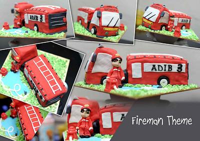 Fireman Theme Cake - Cake by Chilly