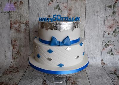 Elegant, blue and silver cake - Cake by Magda's Cakes (Magda Pietkiewicz)