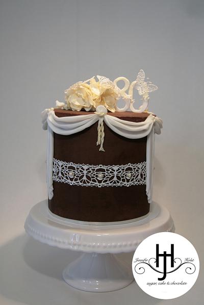 80th Birthday cake - Cake by Jennifer Holst • Sugar, Cake & Chocolate •