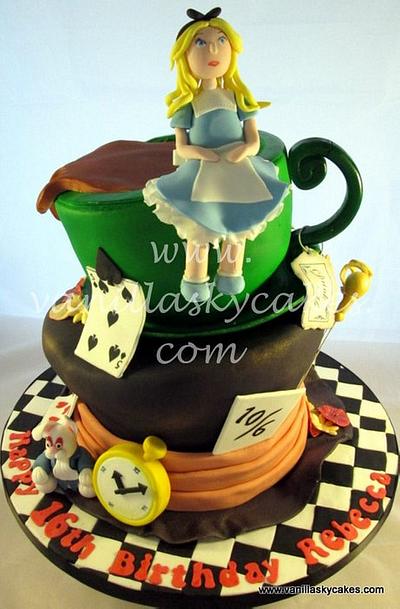 Mad Hatter Tea Party - Cake by VanillaSkyCakes