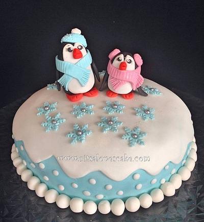 Cute Penguins - Cake by Ritsa Demetriadou