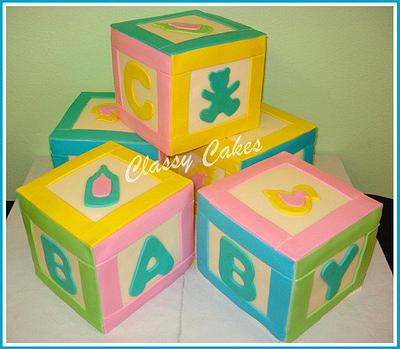 Baby Blocks - Cake by Classy Cakes By Diane