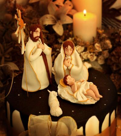 Nativity Scene..the birth of Jesus Christ - Cake by Anna Mathew Vadayatt