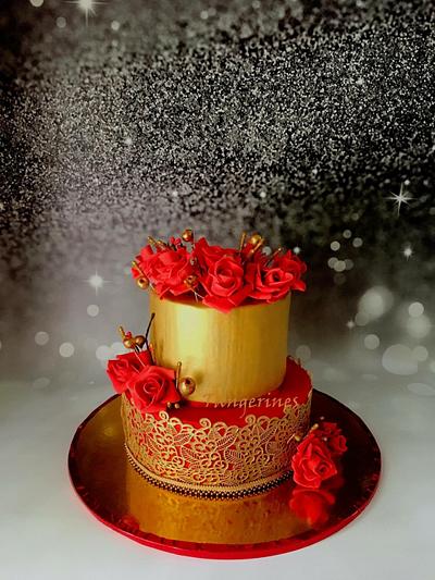 Red and gold - Cake by tangerine