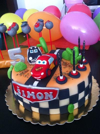Cars and Cake Pops - Cake by Petraend