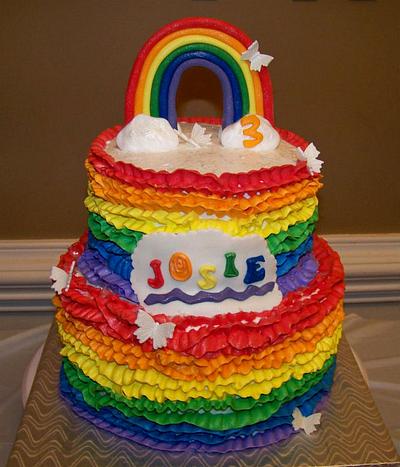 Rainbow ruffle cake - Cake by cris711