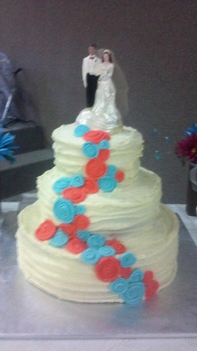 Shabby Chic Wedding Cake - Cake by Christa