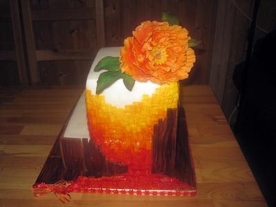 Cake with peony - Cake by Eliska