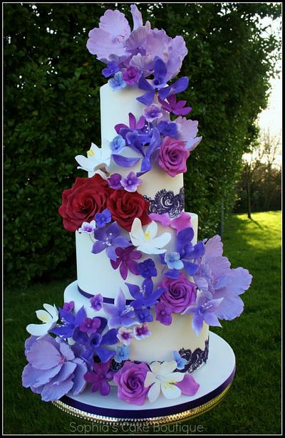 Floral Cascade - Cake by Sophia's Cake Boutique