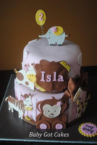 Pink & Pretty Jungle Animals - Cake by Baby Got Cakes