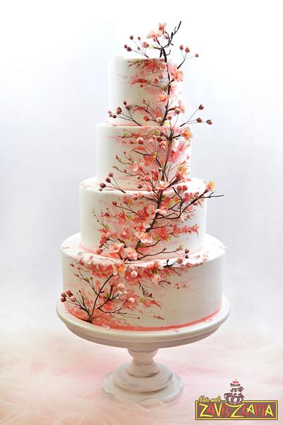 Cherry Blossom Wedding Cake  - Cake by Nasa Mala Zavrzlama