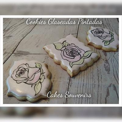 Cookies con rosas - Cake by Claudia Smichowski