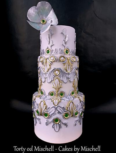 Gold - silver wedding cake - Cake by Mischell