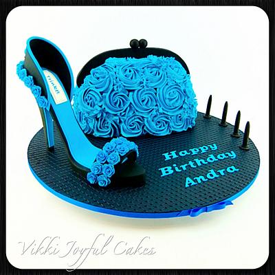 Buttercream rosette purse cake - Cake by Vikki Joyful Cakes