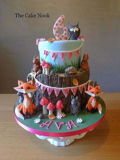 Woodland animals, birthday cake. - Cake by Zoe White