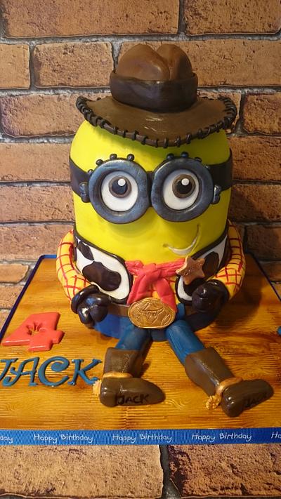 toy story woody Minion  - Cake by karen mitchell