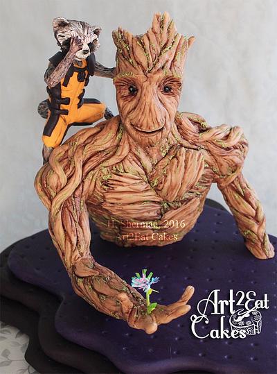  Groot and Rocket, "Guardians of the Galaxy", Cake Con Collab  - Cake by Heather -Art2Eat Cakes- Sherman