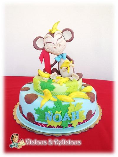 Happy monkey cake - Cake by Sara Solimes Party solutions