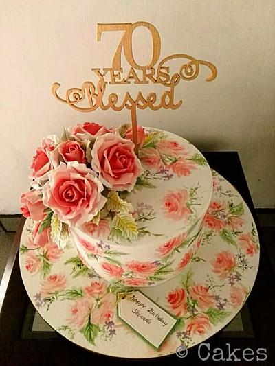 Floral Birthday Cake  - Cake by Roshi