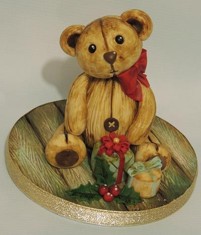 Vintage Teddy Christmas Topper - Cake by Shereen