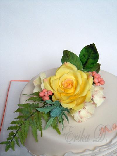 with yellow roses - Cake by Derika