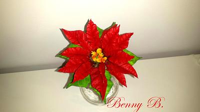 Poinsettia flower - Cake by Benny's cakes