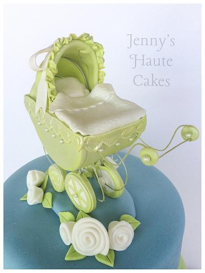 Little Carriage Baby Shower Cake and Cupcakes - Cake by Jenny Kennedy Jenny's Haute Cakes