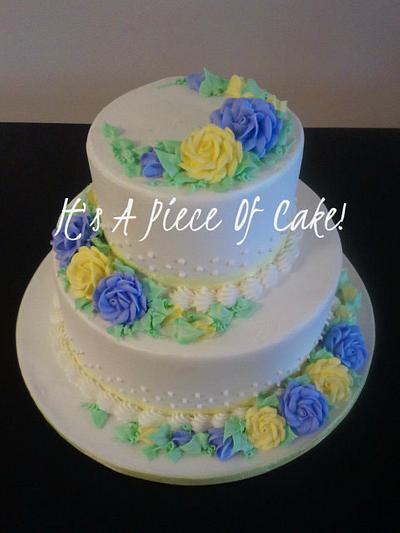 50th Wedding Anniversary all Buttercream - Cake by Rebecca