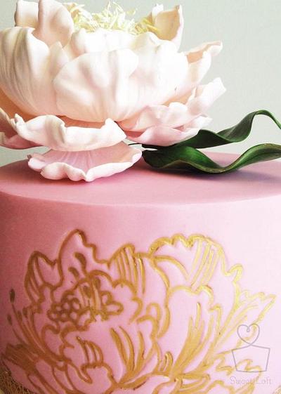 Pink Peony Cake - Cake by Heidi