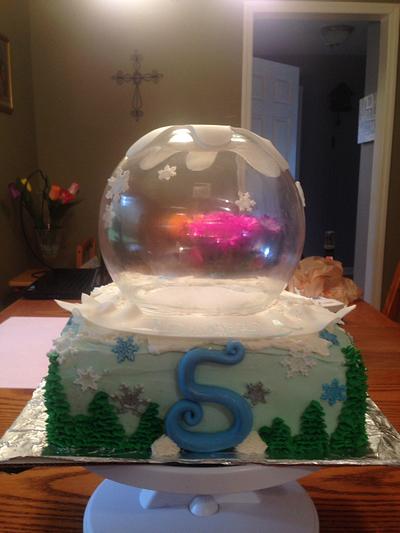 Frozen Snowglobe Cake - Cake by Megan