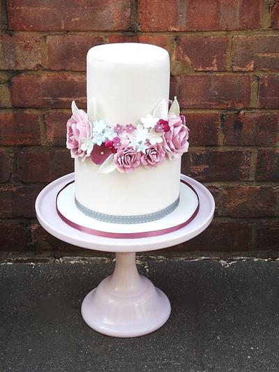 Vintage Romantic 2 Tier Wedding Cake - Cake by Swirlytop Cupcakes