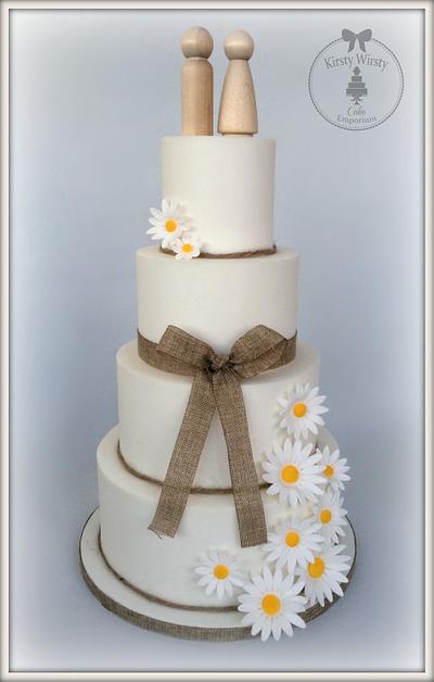 Simple Rustic Daisy Cake  - Cake by Kirsty 