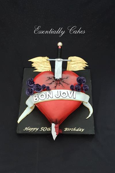 Bon Jovi Heart - Cake by Essentially Cakes