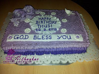 Violet Ruffles Birthday Cake  - Cake by Mary Yogeswaran