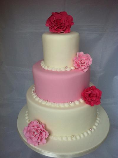 Simple Rose Wedding Cake - Cake by cakeoclock