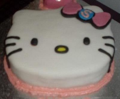 Hello kitty first attempt  - Cake by Katherine