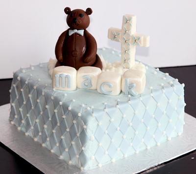 Teddy Bear Christening - Cake by Kellie Witzke