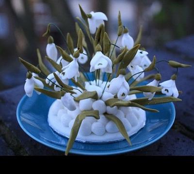 Spring flowers-Snowdrops  - Cake by Nonahomemadecakes