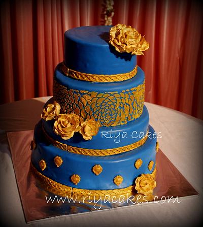 Blue & Golden cake - Cake by Riya