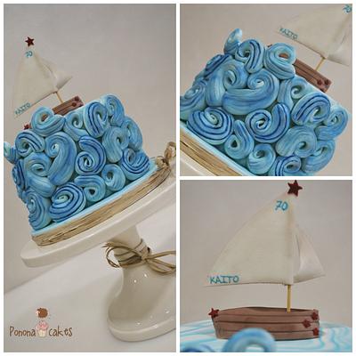 sailing and waves for a 70th birthday - Cake by Ponona Cakes - Elena Ballesteros