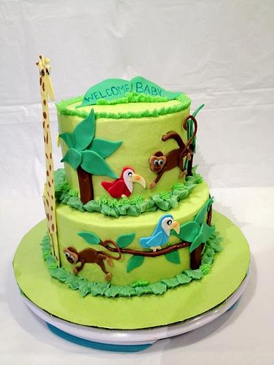 Jungle Theme Baby shower - Cake by Dawn Henderson