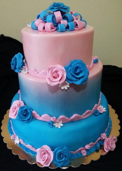 Blue and pink - Cake by giada